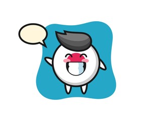 japan flag badge cartoon character doing wave hand gesture