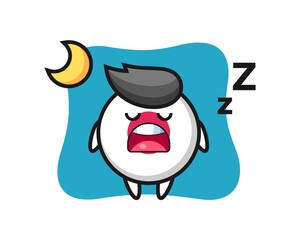 japan flag badge character illustration sleeping at night