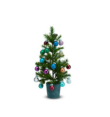 decorated christmas tree isolated white background​  with​ clipping​ path​ and xmas