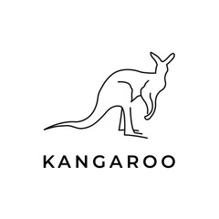 kangaroo logo vector icon illustration line outline monoline