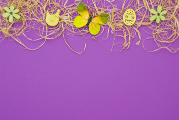 Background for spring and eastertime in purple