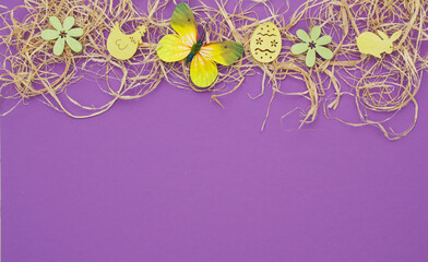 Background for spring and eastertime in purple