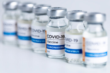 Coronavirus Covid-19 Vaccine vial glass bottles