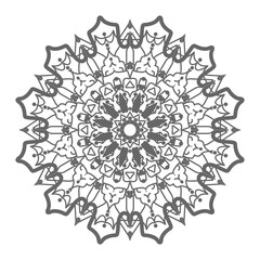 Doodle monochrome lace mandala pattern. Emblem luxury beauty spa, cosmetics, jewelry, hotel, restaurant. Wedding elegant outline frame. Vector floral luxury curve logo design. Round gold ornate frame.