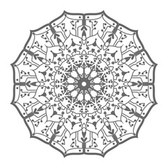 Doodle monochrome lace mandala pattern. Emblem luxury beauty spa, cosmetics, jewelry, hotel, restaurant. Wedding elegant outline frame. Vector floral luxury curve logo design. Round gold ornate frame.