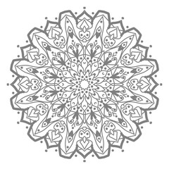 Doodle monochrome lace mandala pattern. Emblem luxury beauty spa, cosmetics, jewelry, hotel, restaurant. Wedding elegant outline frame. Vector floral luxury curve logo design. Round gold ornate frame.