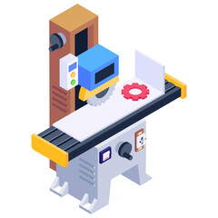 
Grinding machine isometric trendy icon design, 

