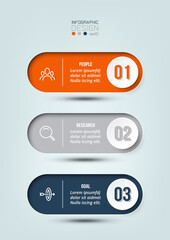 Infographic business template with step or option design.