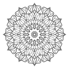 Doodle monochrome lace mandala pattern. Emblem luxury beauty spa, cosmetics, jewelry, hotel, restaurant. Wedding elegant outline frame. Vector floral luxury curve logo design. Round gold ornate frame.