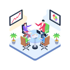 
Teamwork isometric illustration vector, 

