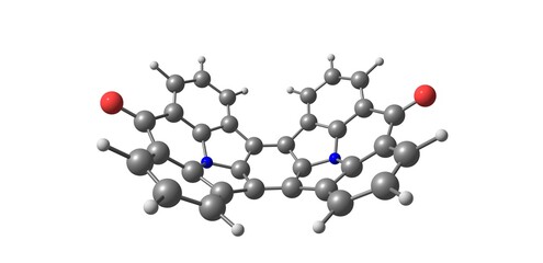 Nanoboat organic molecule isolated on white