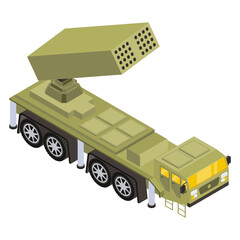 
Combat truck isometric trendy design vector


