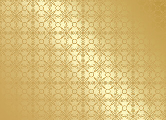 Abstract design with vintage picture. Yellow pattern on a golden background. Decorative background.