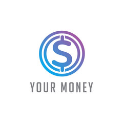 Illustration business logo sign finance money design template