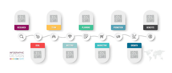 Timeline chart business infographic template.