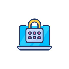 Laptop Security icon in vector. Logotype