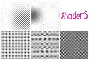 Set of halftone for comics. Patterns of squares. Cartoon overlays.
