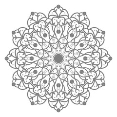 Doodle monochrome lace mandala pattern. Emblem luxury beauty spa, cosmetics, jewelry, hotel, restaurant. Wedding elegant outline frame. Vector floral luxury curve logo design. Round gold ornate frame.