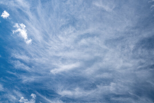 Beautiful sky background with picturesque cirrostratus clouds