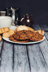 sweet cookies for tea on the table breakfast meal