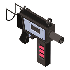
Machine gun in isometric trendy design 

