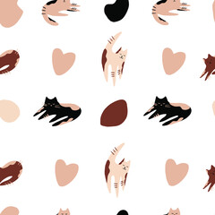 Lovely seamless pattern cats for kids