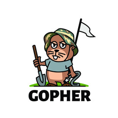 logo mascot of Gopher in cartoon design