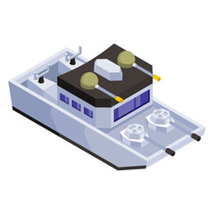 
Icon of warship in modern isometric design 

