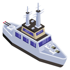  Icon of warship in modern isometric design    © SmashingStocks