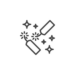 Explosive firecracker line icon