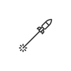 Firework rocket line icon