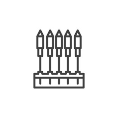 Firecracker rocket line icon