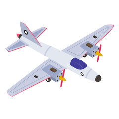 
An army jet icon isometric design

