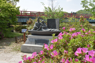 宇治十帖モニュメント　光源氏像　京都府宇治市