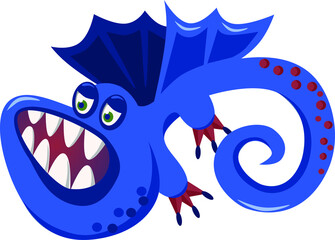Vector illustration mascot cartoon cute dragon. monster Dinosaur.