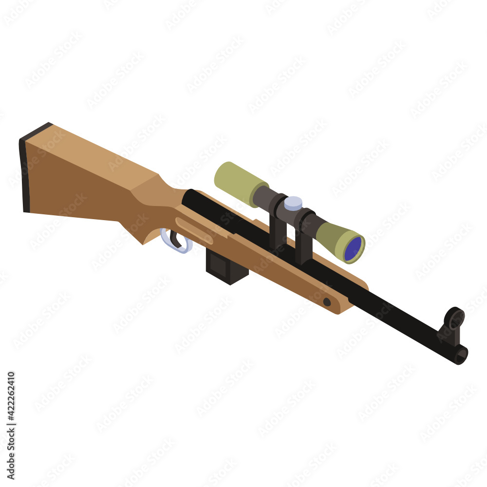 Canvas Prints 
A rifle gun icon in isometric design 

