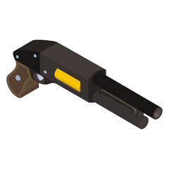 
A rifle gun icon in isometric design 

