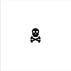 Obraz na płótnie Canvas Crossbones / death skull, danger or poison flat vector icon 