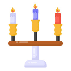 
A candle stand icon in flat vector 

