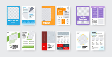 Set of vector brochure template on white background