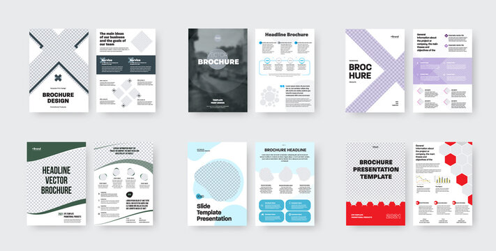 Set of vector brochure template on white background