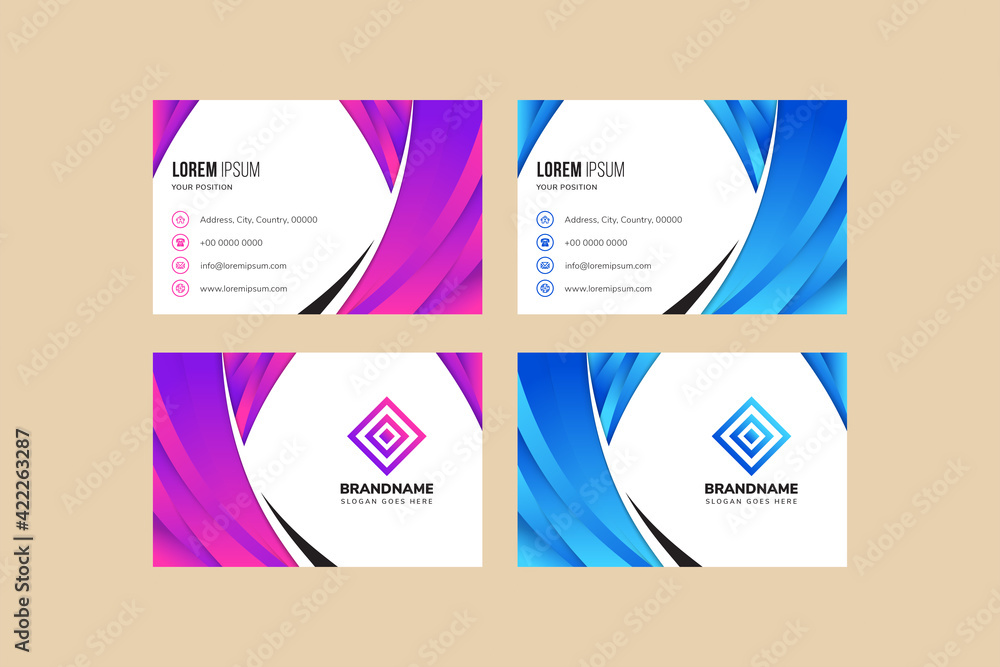 Poster set of colourful marketing card pattern with vector curve scene useful for any project where a platt