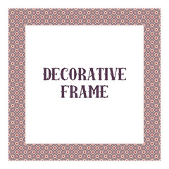 Oriental ornamental frame isolated on white. Arabic design for page decoration. Vector frame of asian mosaic border