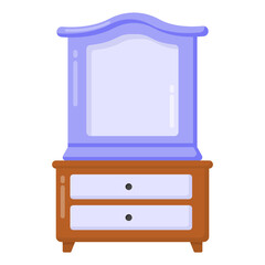 
An icon of vanity table in modern flat style

