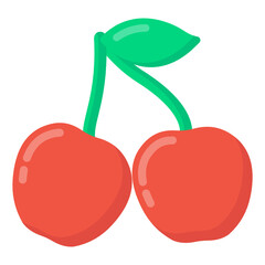 
Flat trendy icon of cherries, healthy and organic food 

