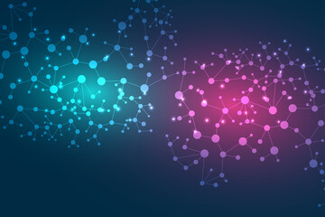 Big Data Visualization Background. Modern futuristic virtual abstract background. Science network pattern, connecting lines and dots. Global network connection .