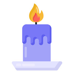 
Flat trendy and editable vector design of candlelight  

