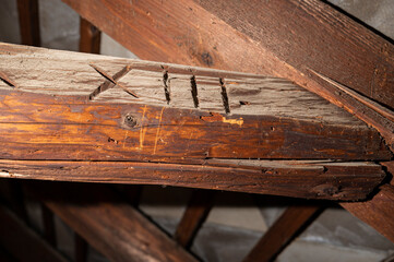 Aged wooden beams