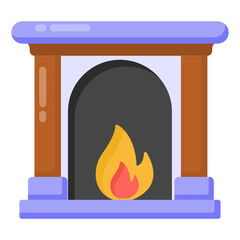 
Flat editable trendy icon of fireplace  

