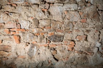 Ancient stone brick wall